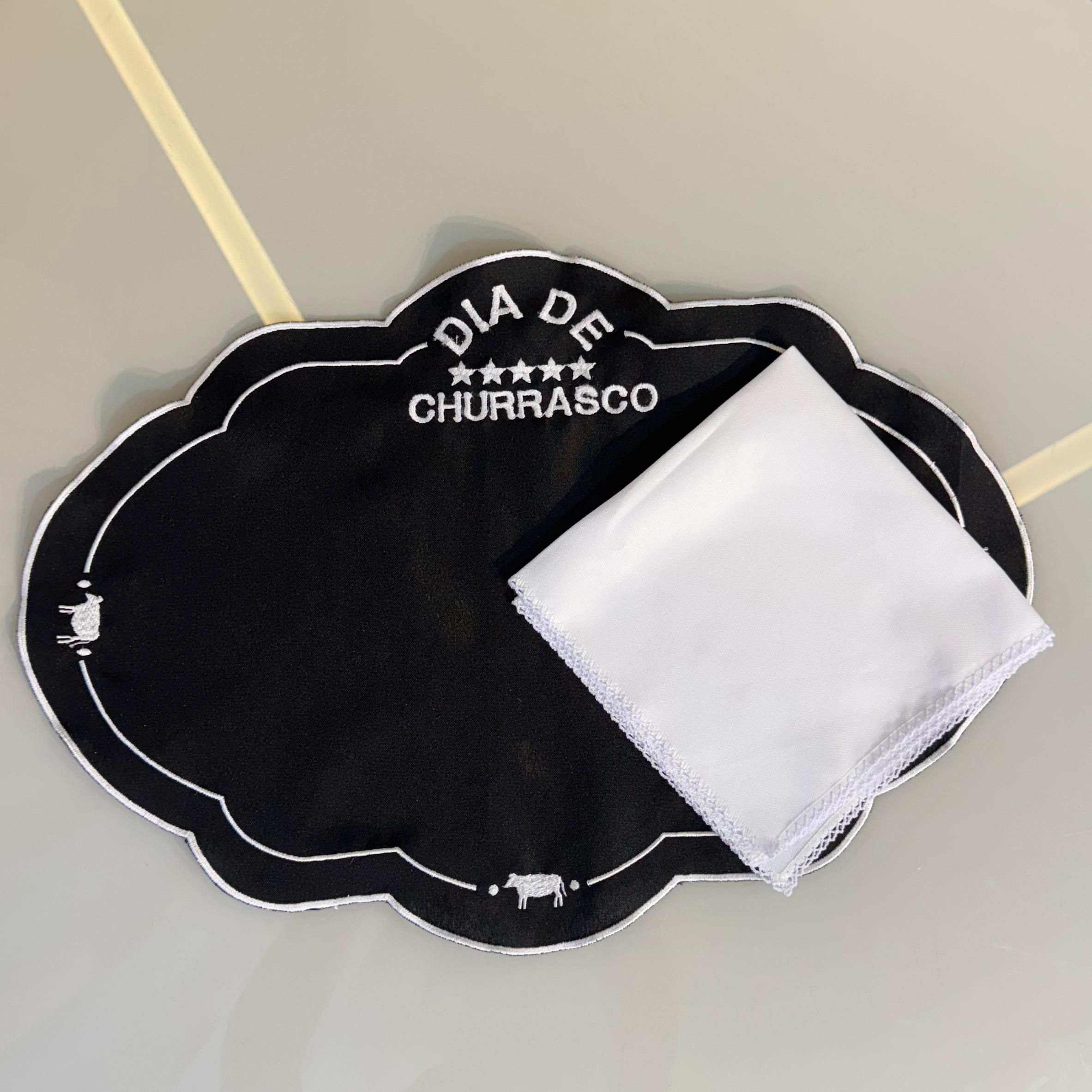 Kit Jogo Americano Bordado - Churrasco