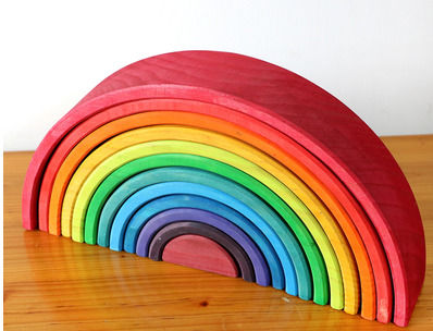 Wooden 12 colour rainbow stacker