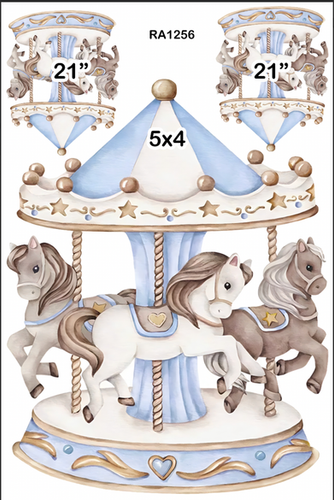 RA1255 3QS Carnival Carousel Coroplast Decor | Quick Party Props
