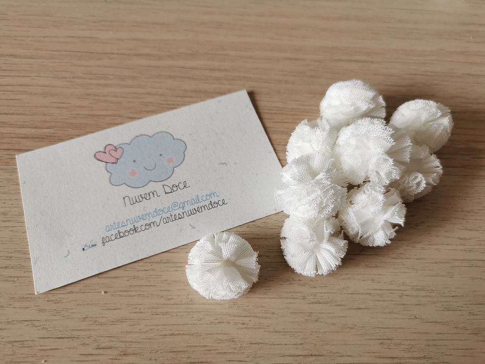 Miniatura: Pompons Tule- Cores Neutras
