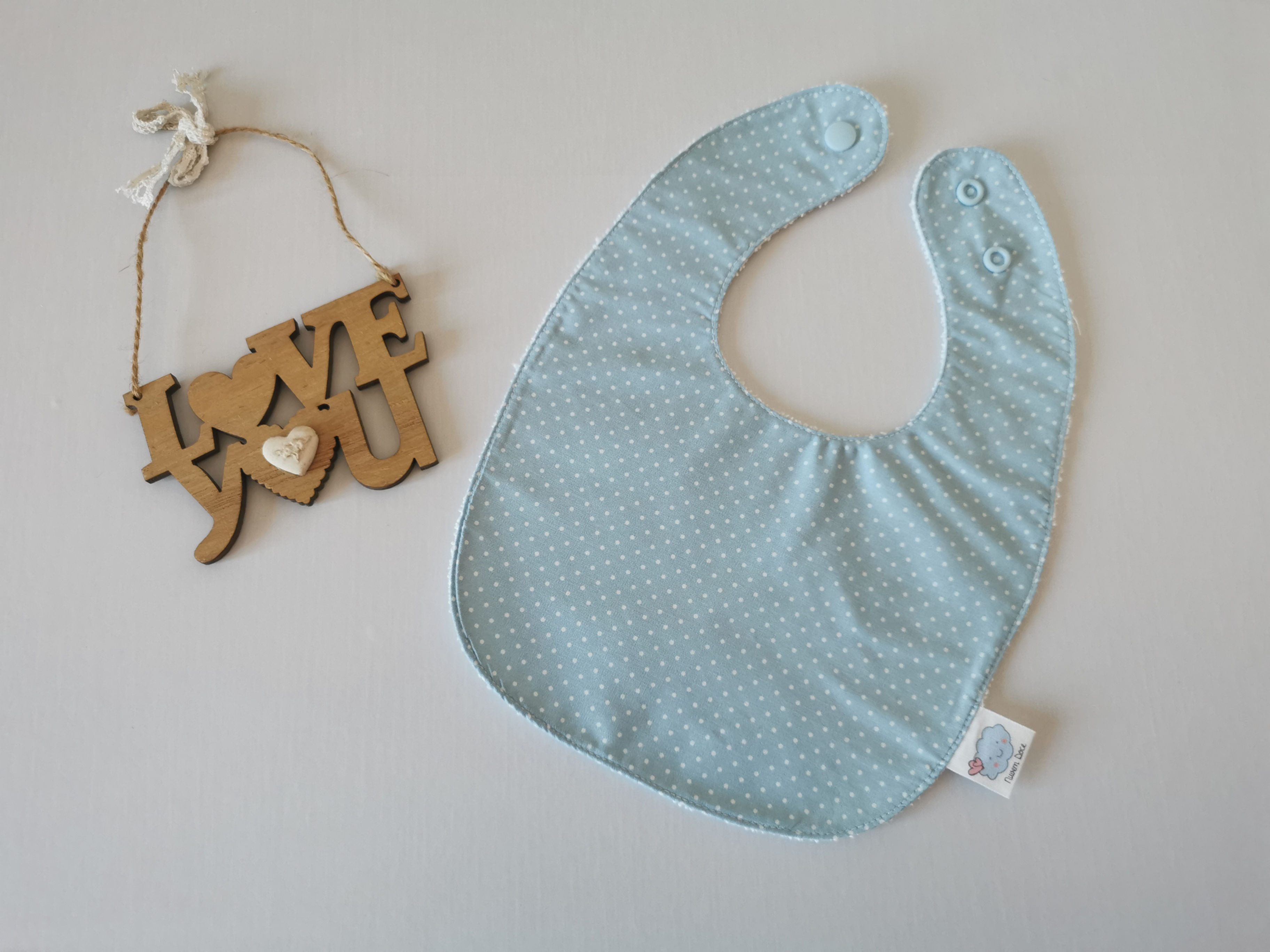 Babete Impermeável Pintinha Azul