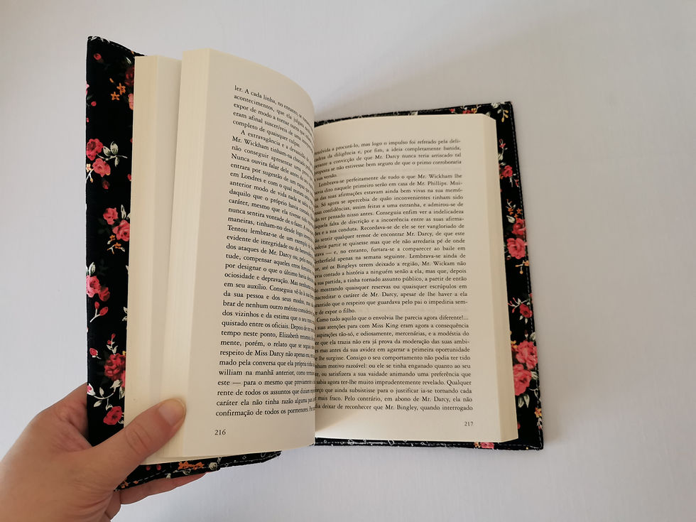 Miniatura: Capa de Livro ajustável Azul e Flores