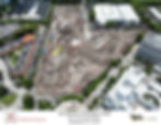 Aerial drone view of the active construction site and foundation work for The Retreat at Plantation Walk.