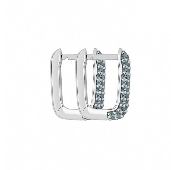 Orecchini donna Stroili 1691427 A Cerchio Silver Rainbow Argento Rodiato 925/1000 Diametro 10x5.5 mm Cubic Zirconia Azzurro