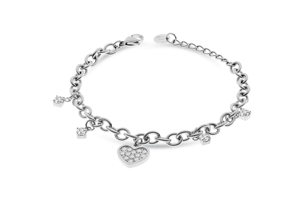 Braccialetto donna Liu Jo pendente cuore e zirconi LJ2320