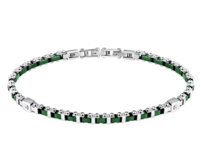 BRACCIALE SECTOR CERAMIC - SAFR39 silver e verde