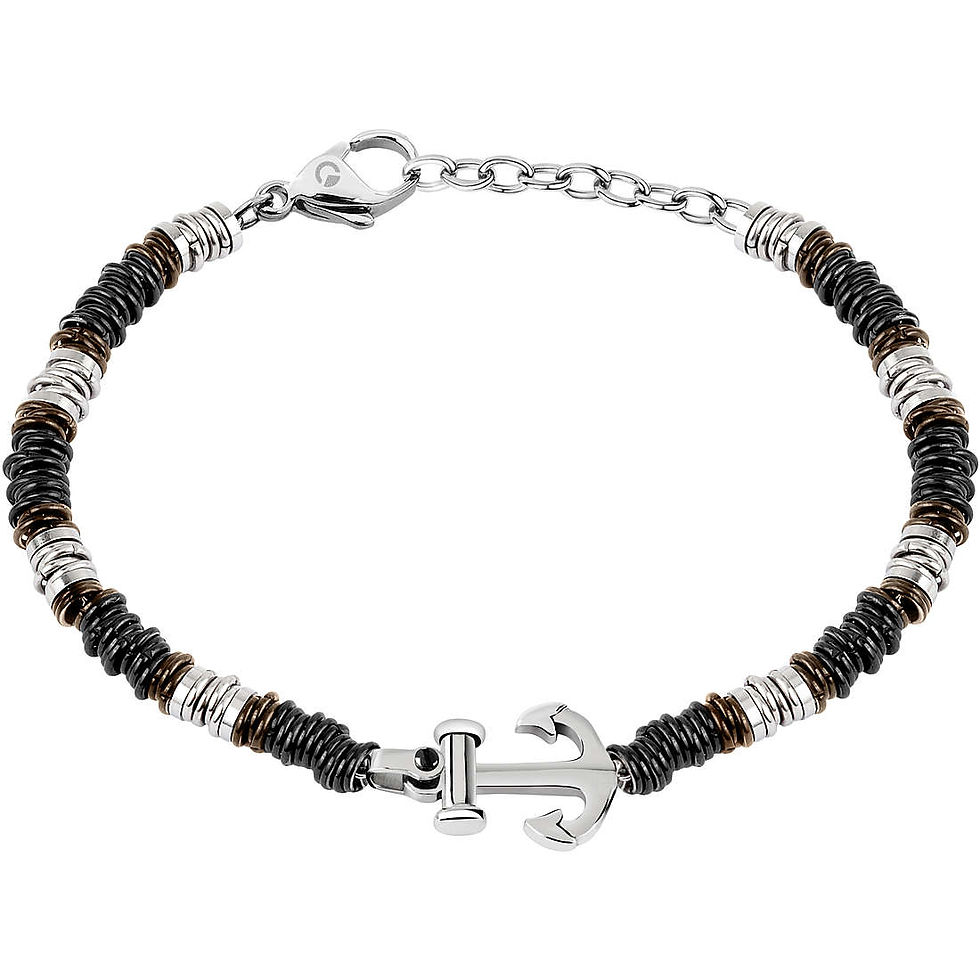 BRACCIALE SECTOR MARINE - SADQ41 pvd oro rosa e nero e ancora