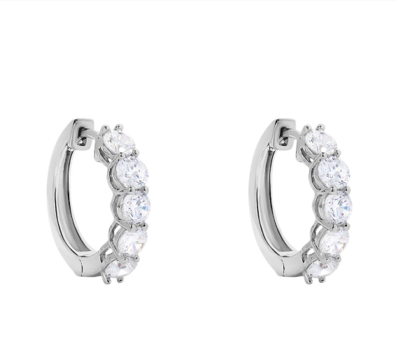 Orecchini donna 1688371 a Cerchio Silver Elegance Argento Rodiato 925/1000 Cubic Zirconia Bianco