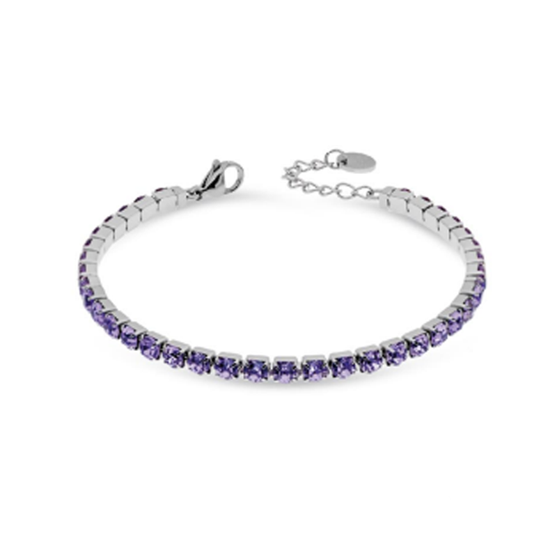 Bracciale donna Liu Jo giro polso zirconi viola LJ2422