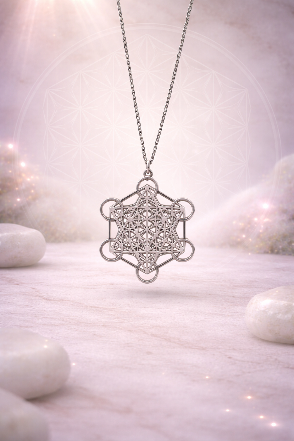 Pendentif métatron argenté