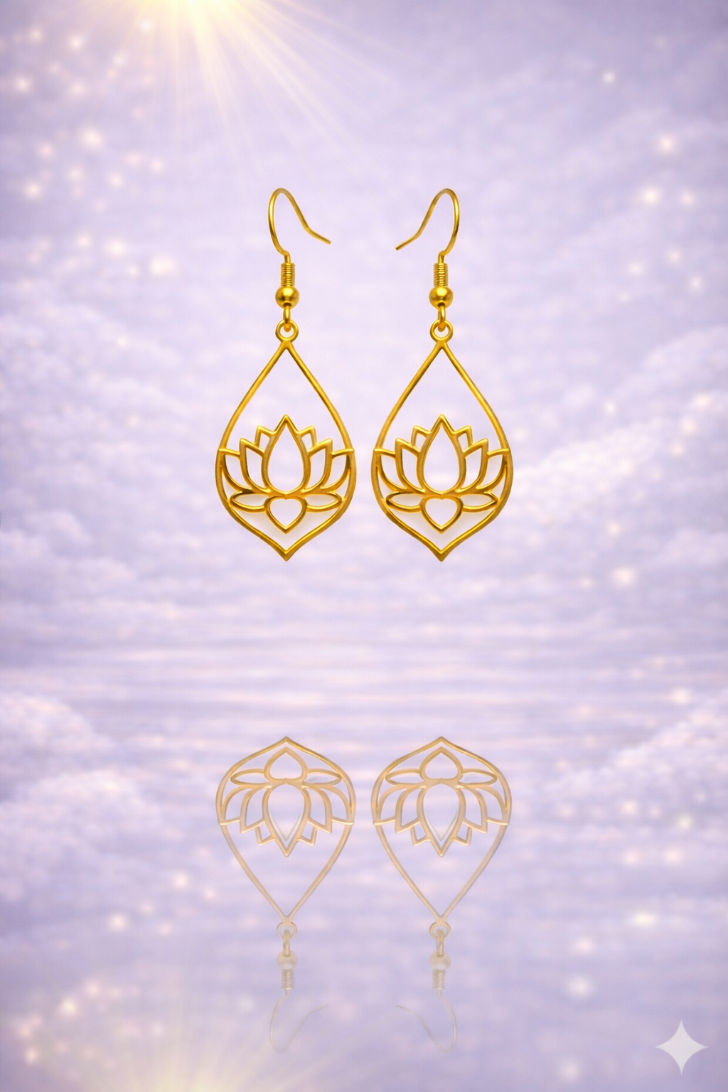 Boucles d’oreilles Lotus doré