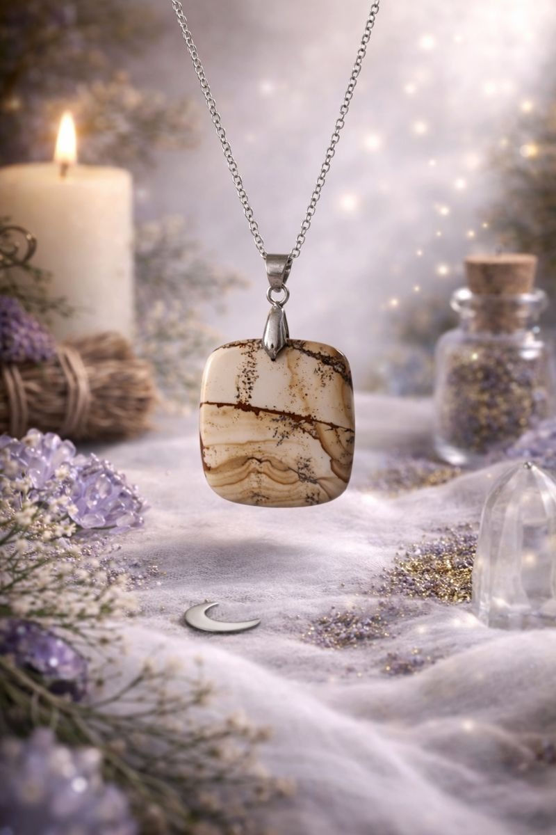 Pendentif jaspe paysage
