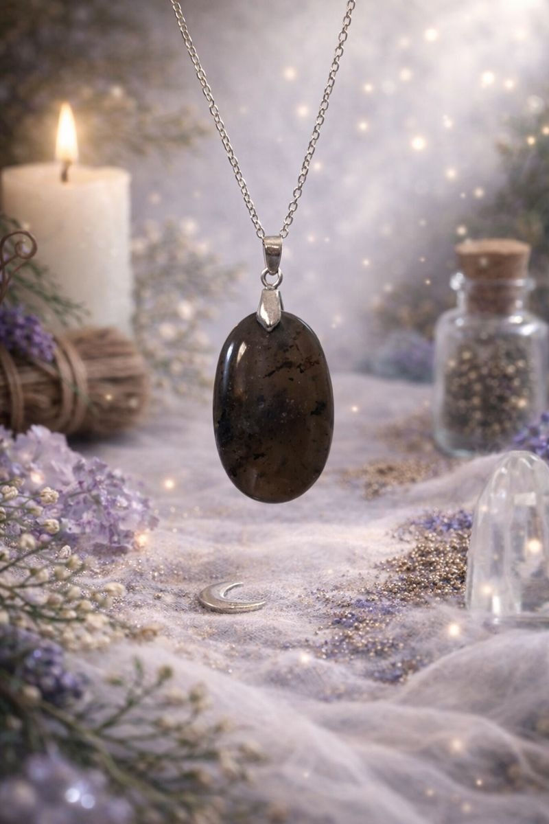 Pendentif Quartz à inclusion tourmaline