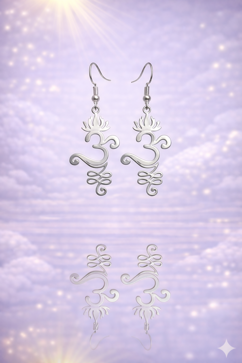 Boucles d’oreilles OM – argenté