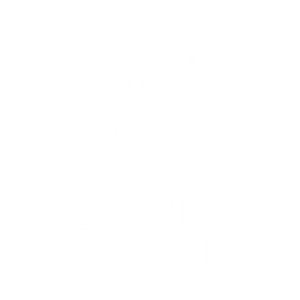Safe Summers Foundation logo with cabin, sun, and tree