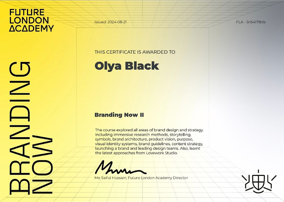 Branding Certification Olya Black