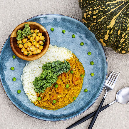 Curry Smashing Pumpkin with White Rice