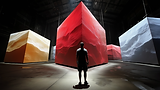 Man and Illuminated Cubes.png