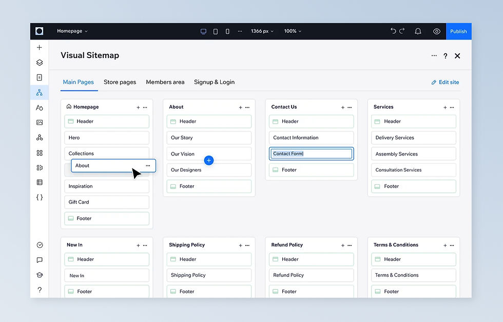 Wix Studio Visual Sitemap