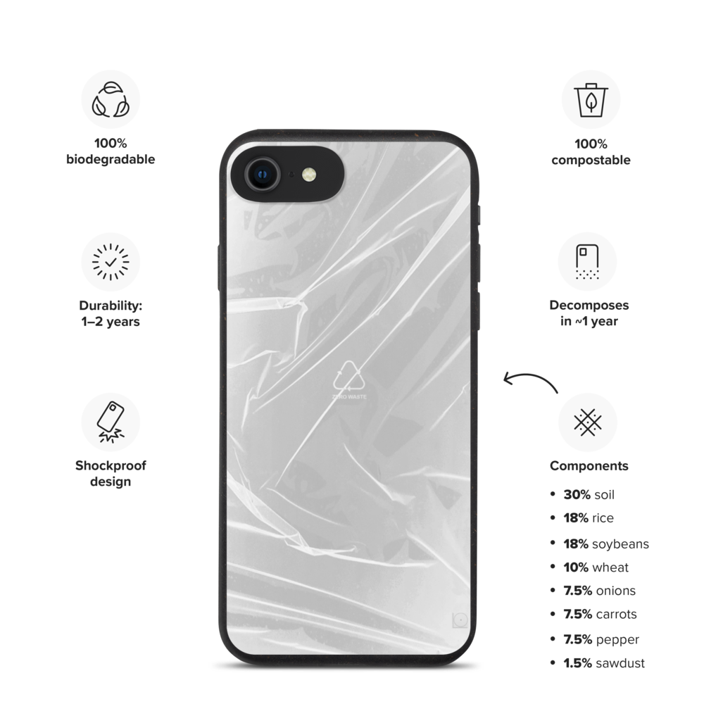 Zero Waste - Biodegradable phone case ( Ocean Silver)