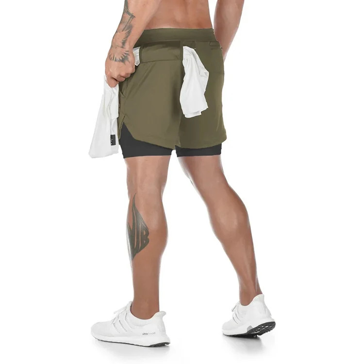 Thumbnail: Camo Running Shorts Men Gym Sports Shorts 2 in 1 Quick Dry Workout Training Gym