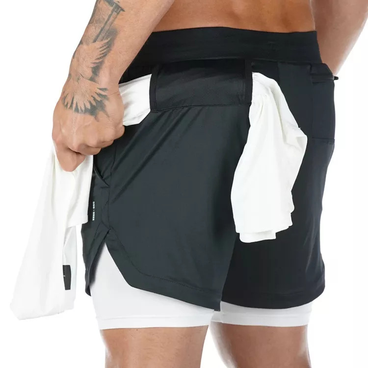 Thumbnail: Camo Running Shorts Men Gym Sports Shorts 2 in 1 Quick Dry Workout Training Gym