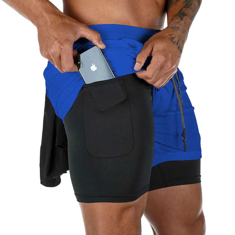 Thumbnail: Camo Running Shorts Men Gym Sports Shorts 2 in 1 Quick Dry Workout Training Gym