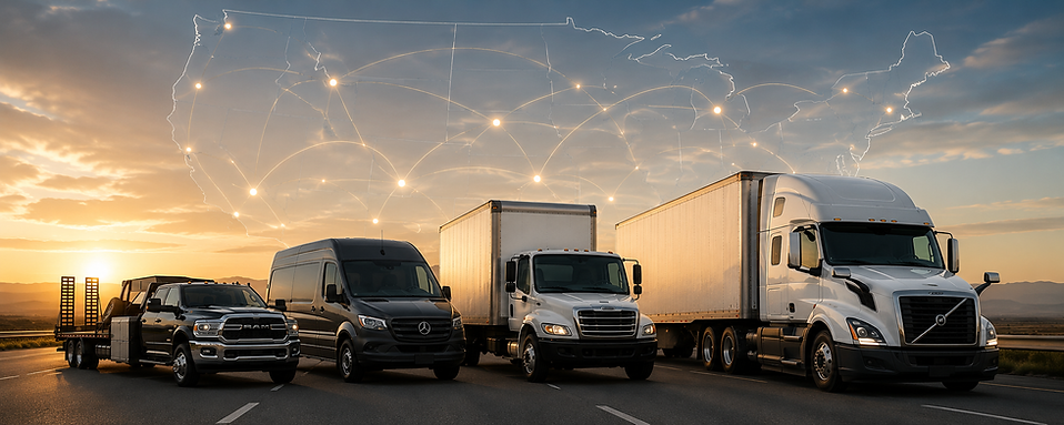 Nationwide commercial trucking insurance for box trucks, hotshots, cargo vans, tractor trailers, and fleets across the United States