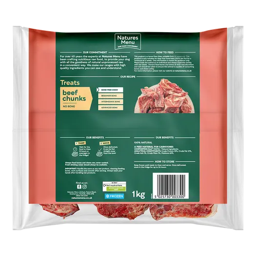 Thumbnail: Natures Menu Raw Beef Chunks 1kg