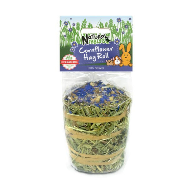 Natural Nibbles Timothy Hay Roll for Rabbits & Small Animals - Cornflower