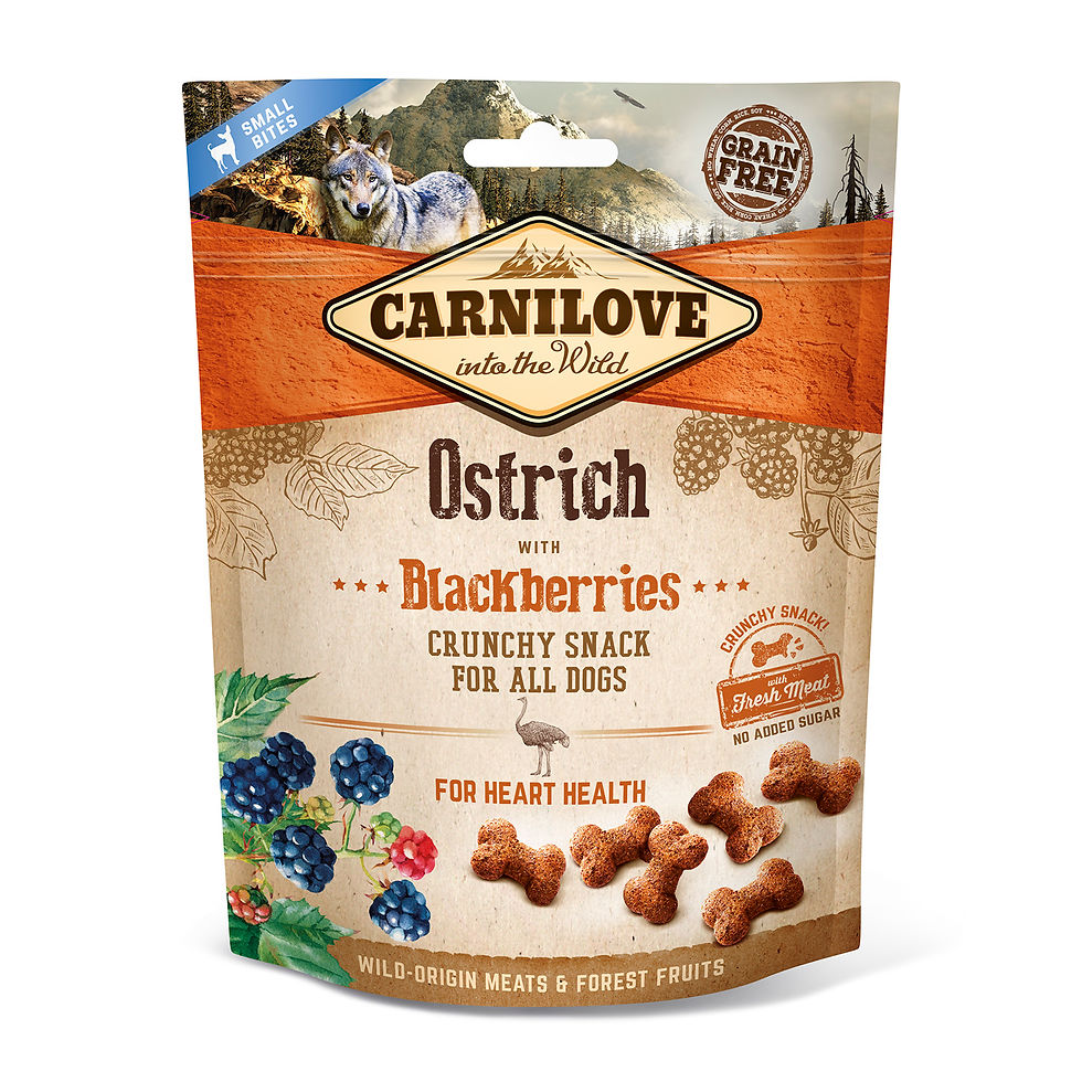 Carnilove Crunchy Dog Treats Ostrich with Blackberries 200g