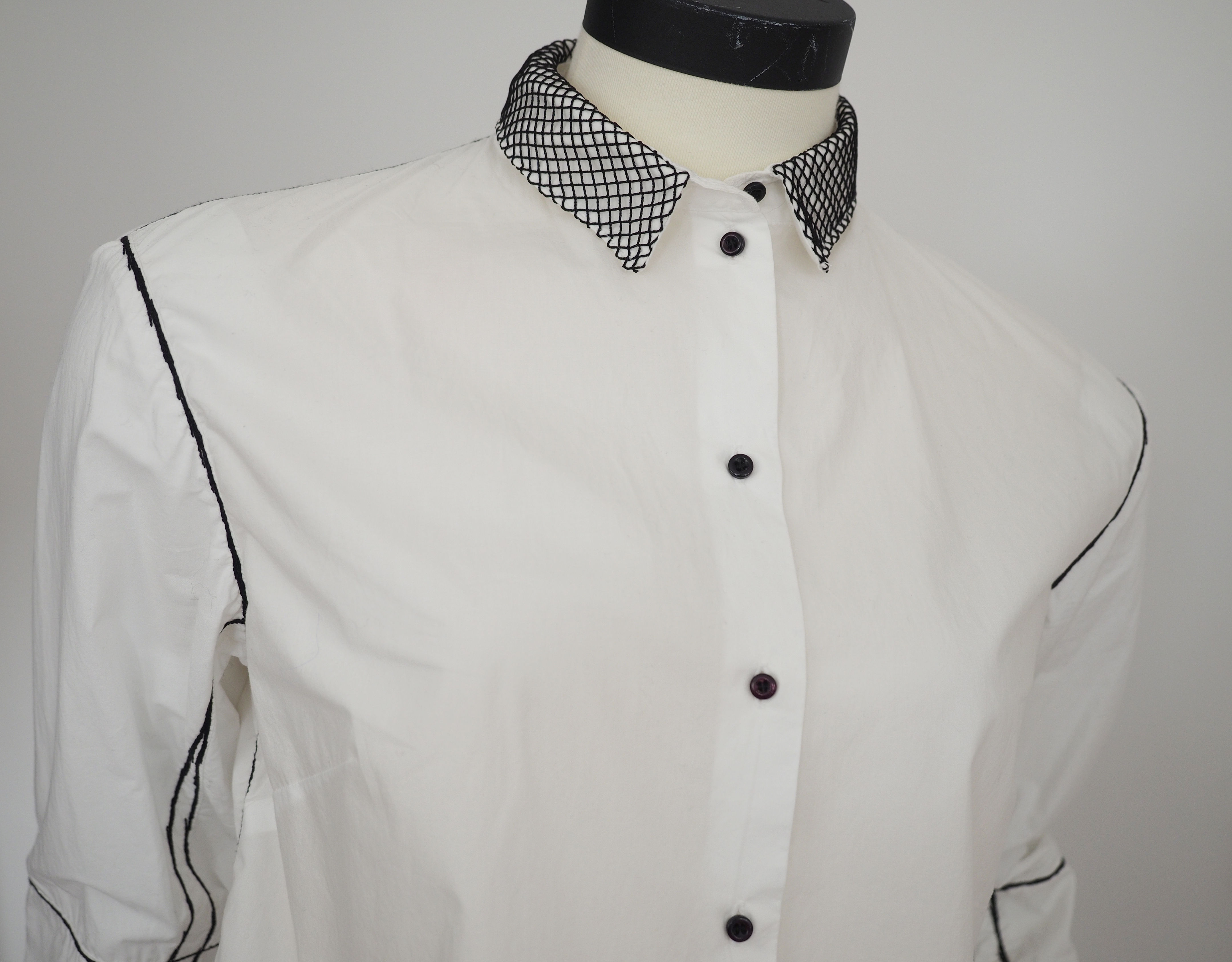 Cotton tunic shirt with contrast stitch details "Nilda"