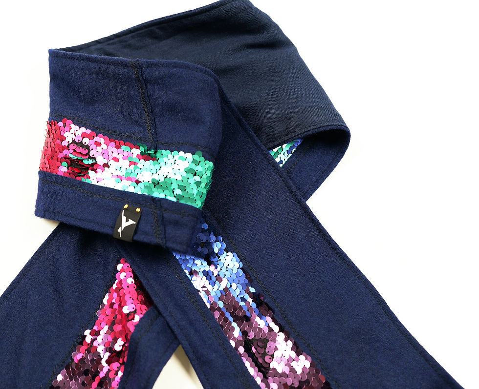 Thumbnail: Wool / Pashmina  scarf with sequins "Risha"