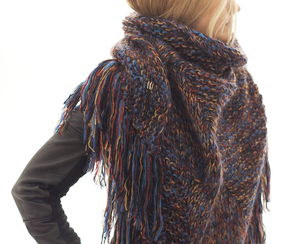 Thumbnail: Handknit triangle shawl "Trian II"