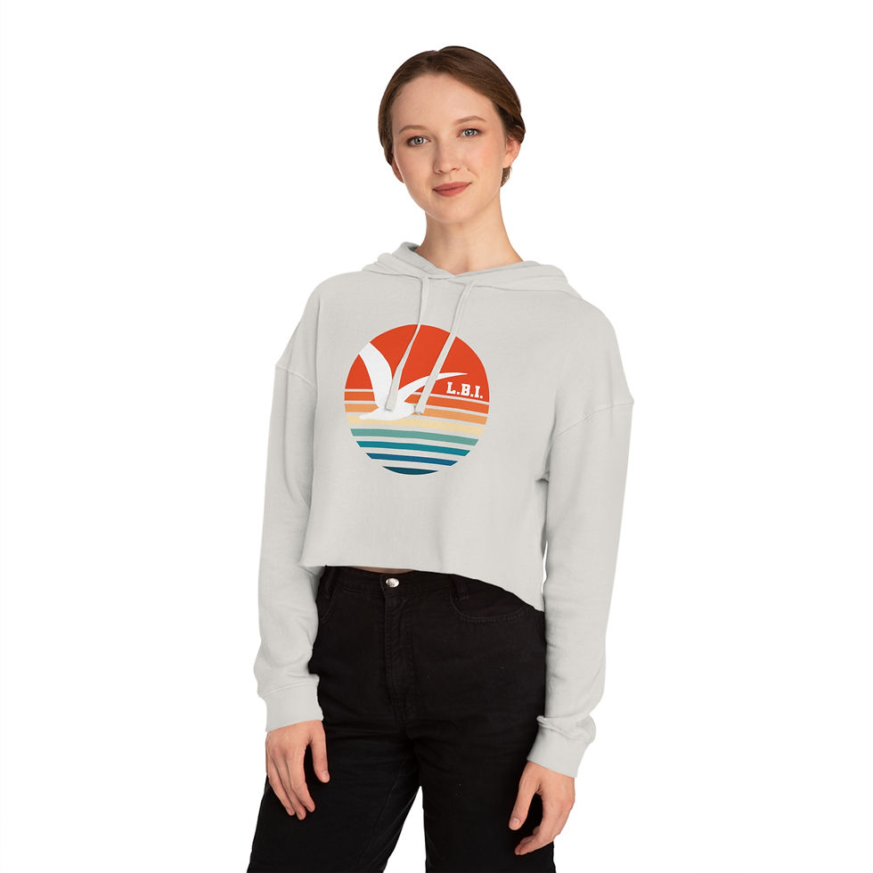 Thumbnail: Seagull Sunset L.B.I. Cropped Hoodie