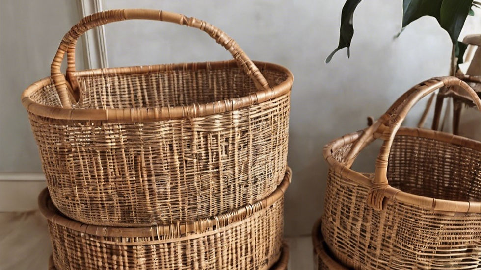 Hand Crafted Rattan Storage Basket