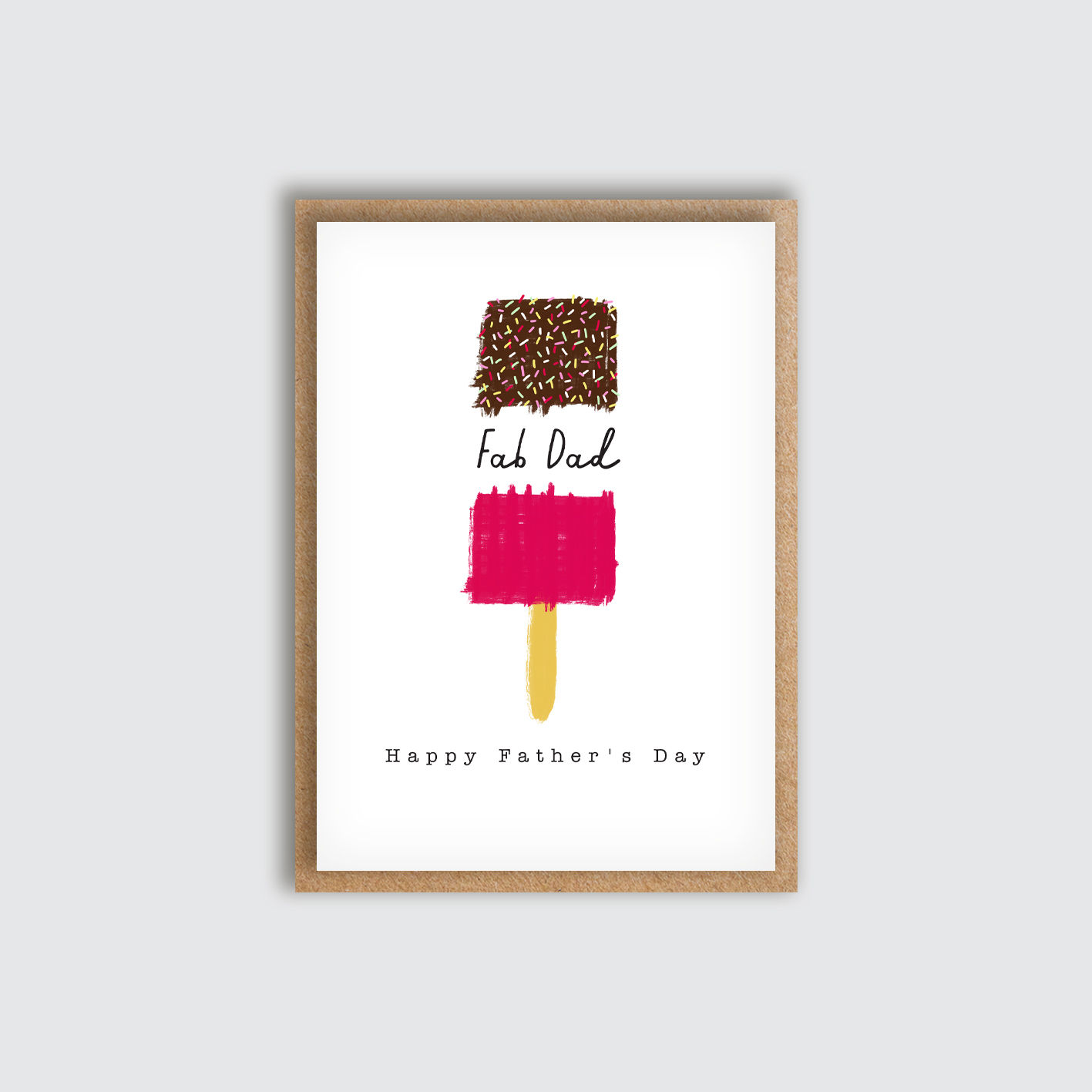 Fab Dad Father's Day Card. Front view of card.