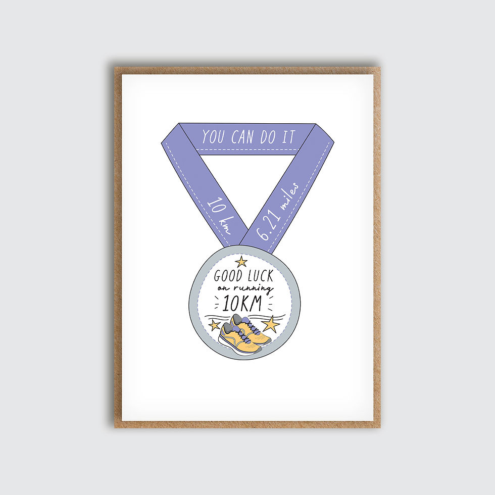 10km Good Luck Card. Front view of card.