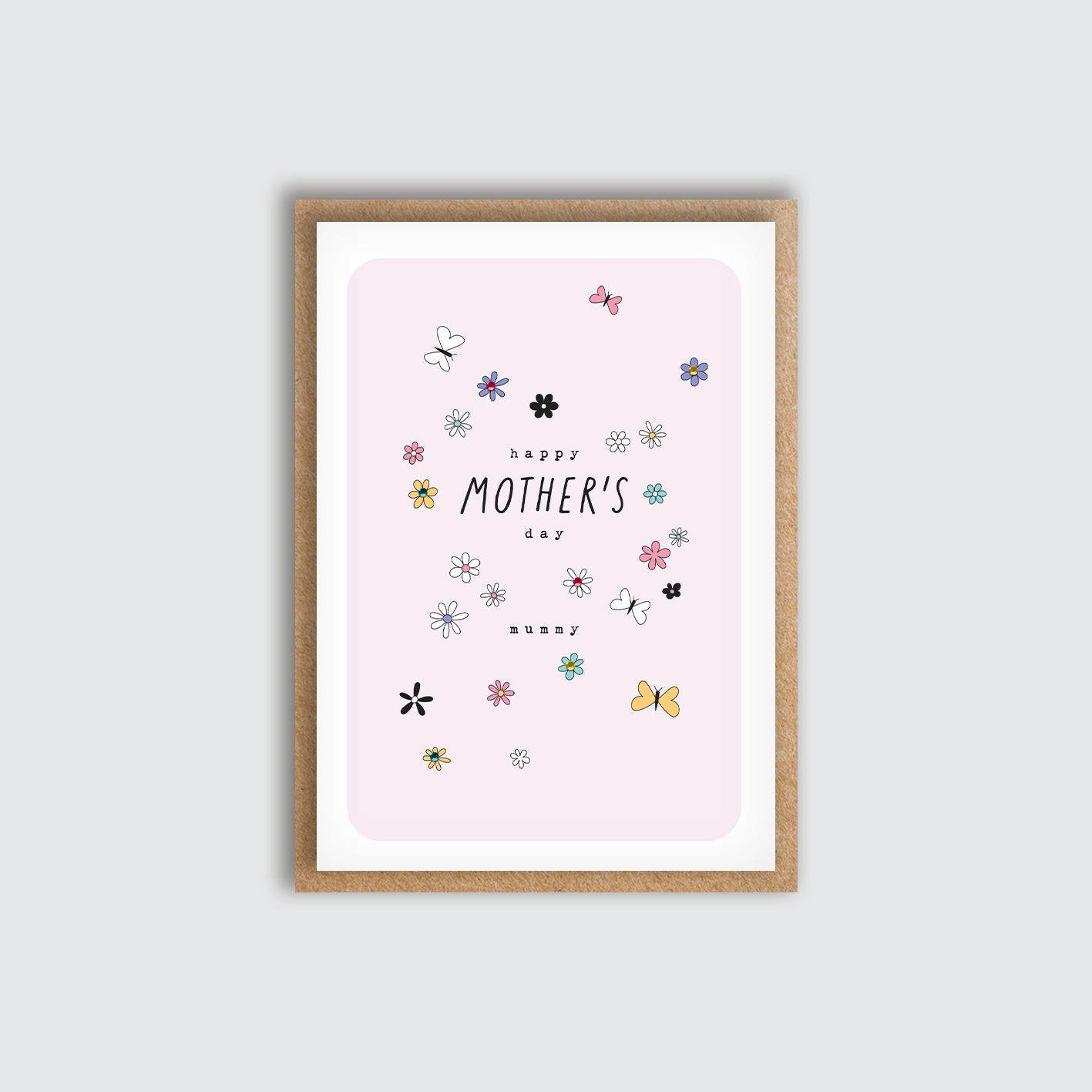 Mummy Dainty Flowers Mother's Day Card. Front view of card.