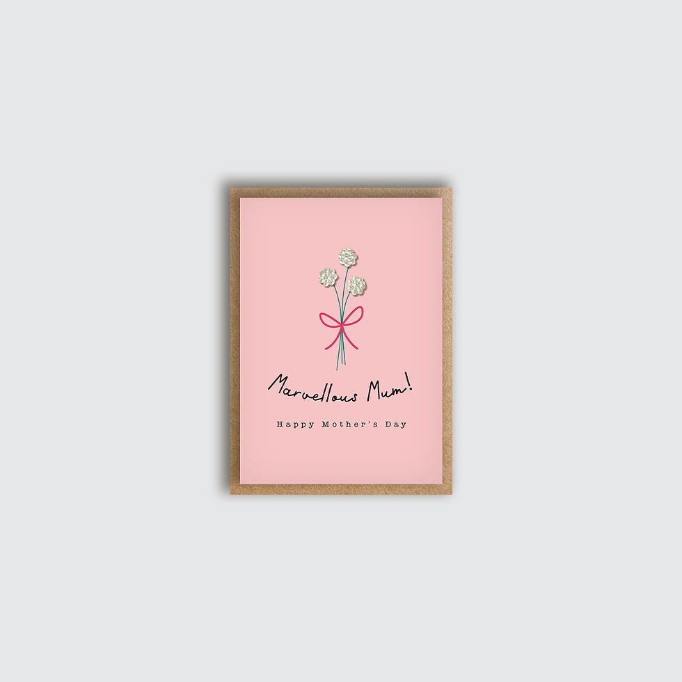 Marvellous Mum Bouquet Mother’s Day Card. Front view of card.