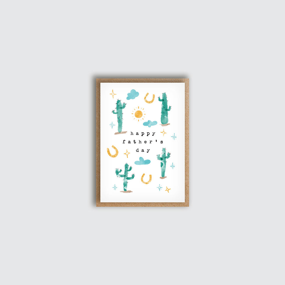Western Father's Day Card. Front view of card.