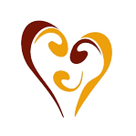 Logo von Hebamme Julia Kugelmann - Es zeigt zwei Herzhälften in Form von Erwachsenen und einen Embryo in der Mitte