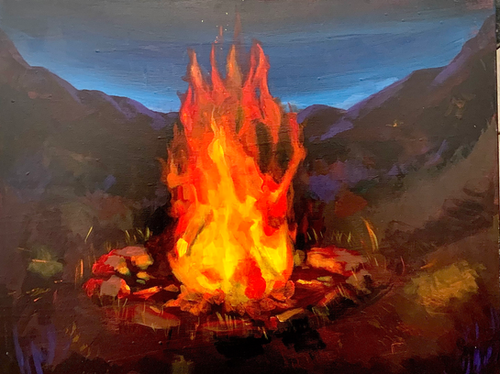 Campfire painting | Axiom Echo