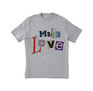 Haz el amor y camiseta de la impresión