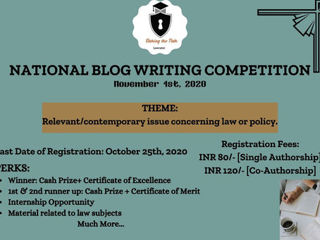 National Blog Writing Competition by Etching the Path: Register by 25/10/2020