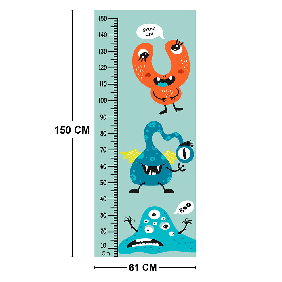 Thumbnail: WENS Cute Monster Height Measurement Removable Wall Sticker