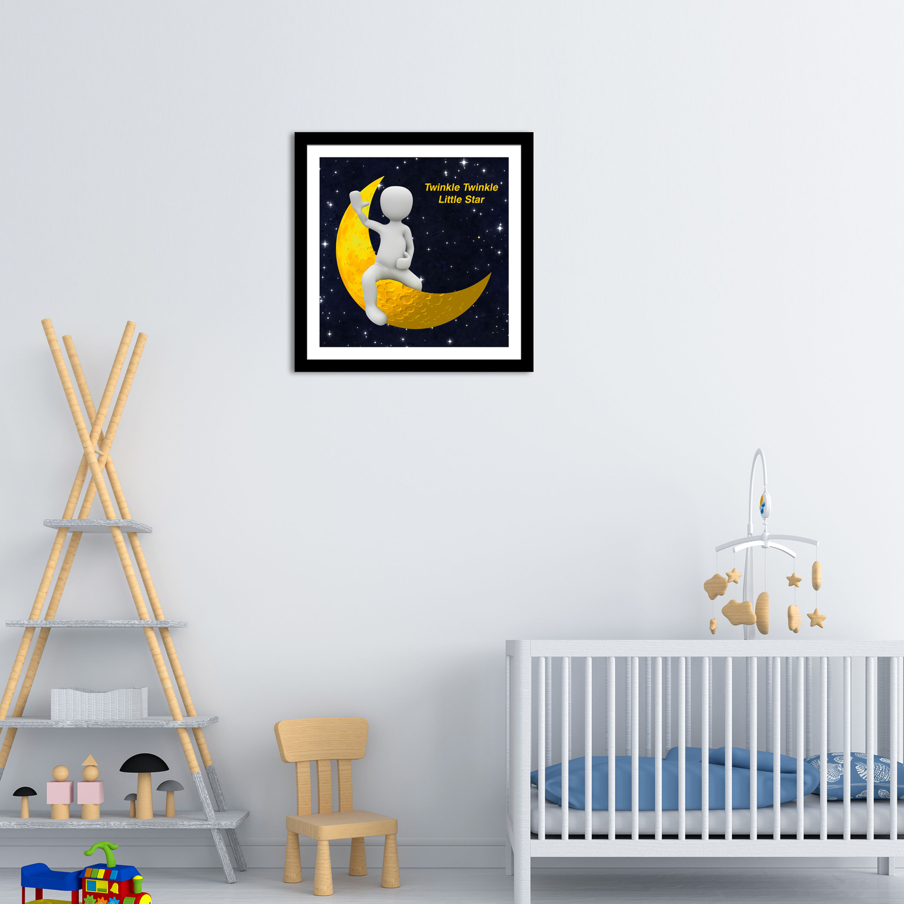 WENS "TWINKLE TWINKLE LITTLE STAR" UV TEXTURED WALL ART PAINTING WITH FRONT ACYL