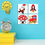 Thumbnail: WENS "CARTOON CHARACTER BIRDS" Set of 4 Sparkle Laminated Wall Panels For Kids