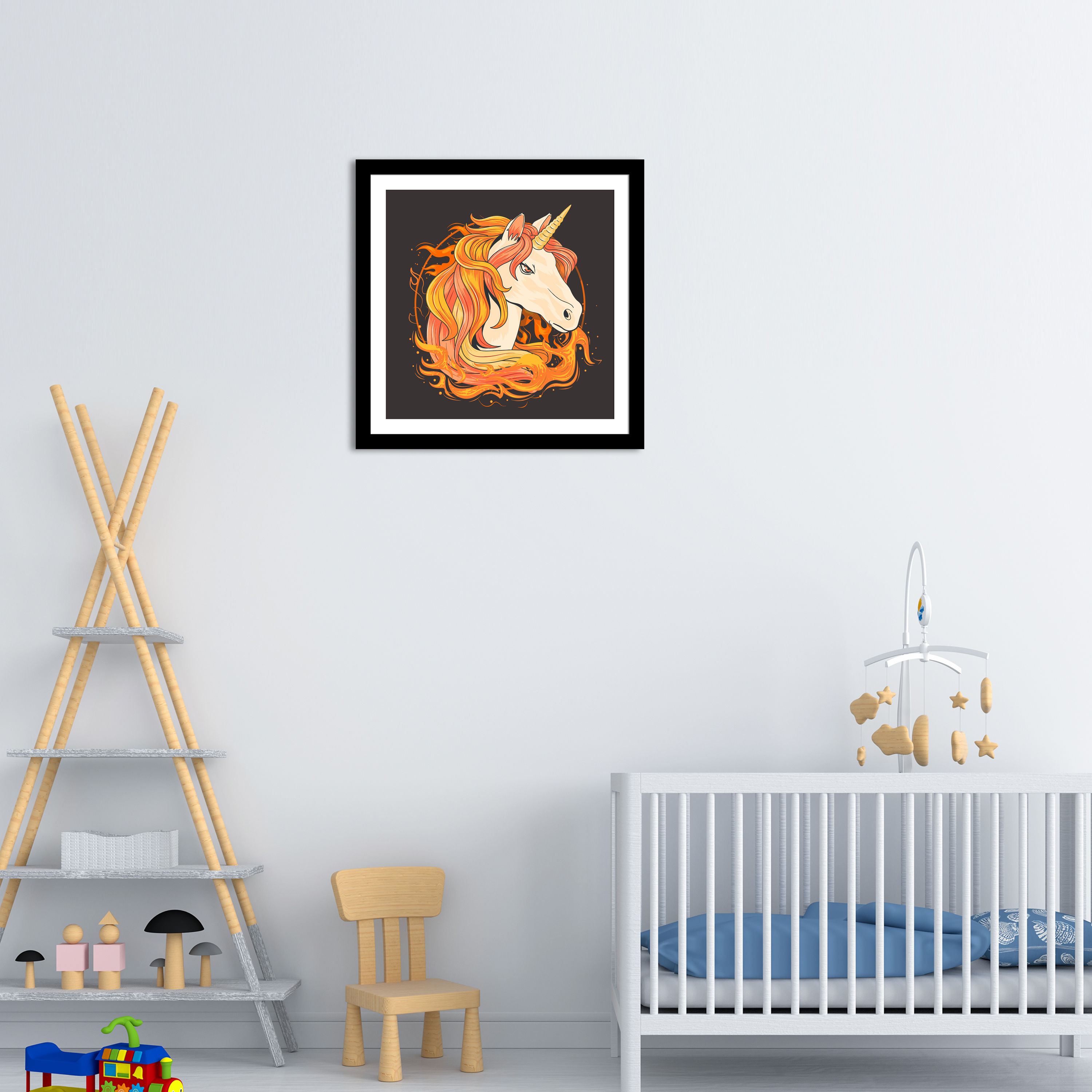 WENS "SUPER UNICORN " UV TEXTURED WALL ART PAINTING WITH FRONT ACYLIC GLASS (41