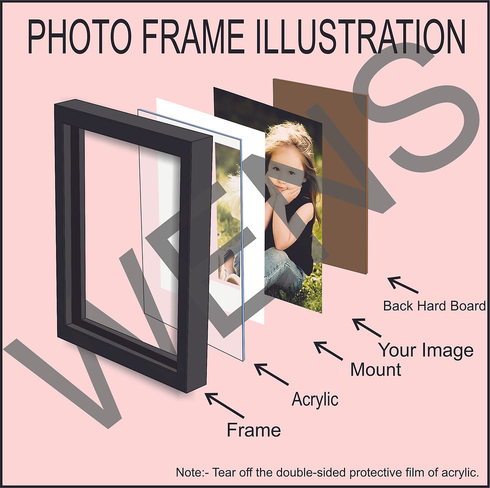 Thumbnail: WENS Synthetic Wood Table & Wall Mounted Photo Frame With Mount - Red